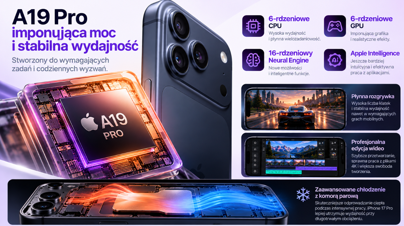 Apple iPhone 17 Pro – procesor A19 Pro i wysoka wydajność